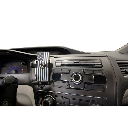 American the Flag Hug Buddy attached to a vehicle air vent