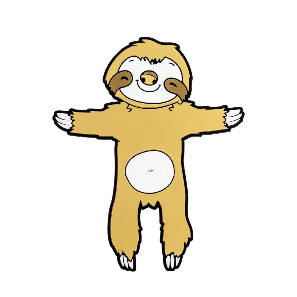 Image of Sloth Hug Buddy on a white background with arms and legs in open position