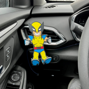 Image of Marvel Wolverine Hug Buddy attached to a car air vent