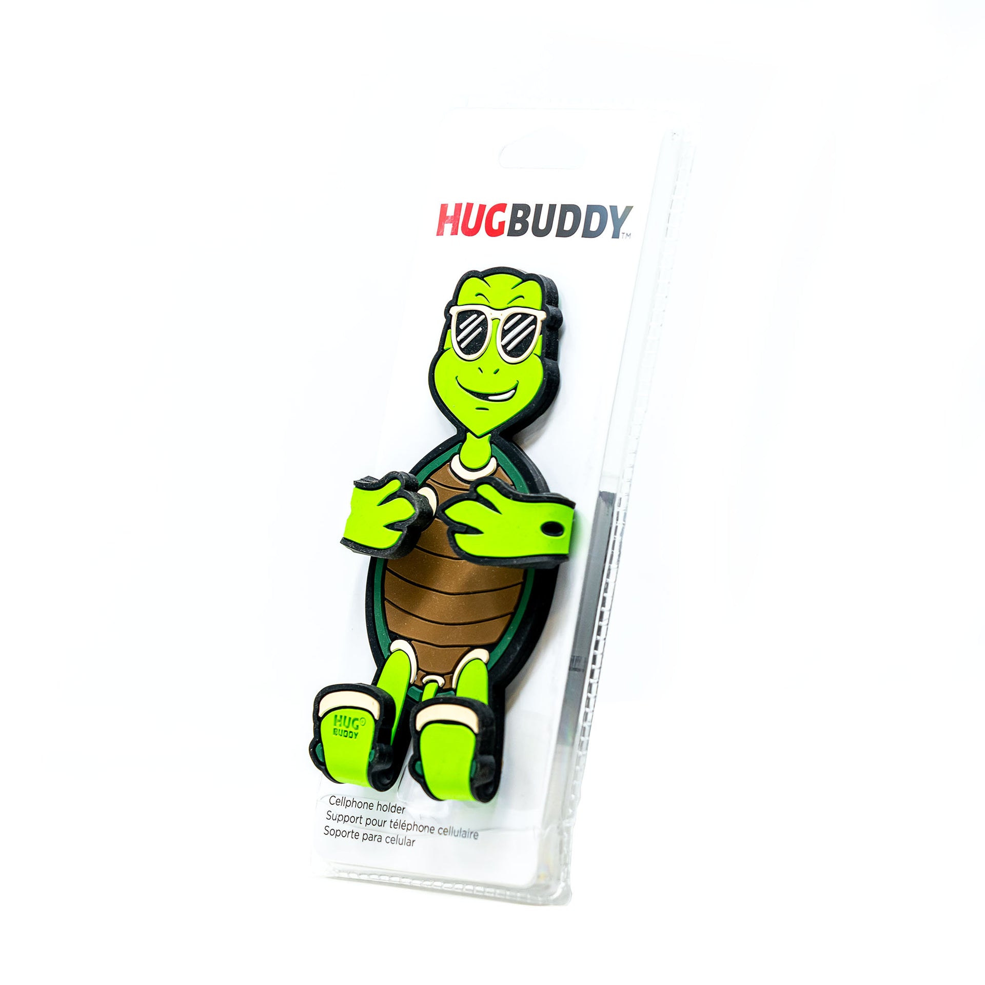 Image of Shellebrity the Turtle Hug Buddy packaging, 45 degree angle view