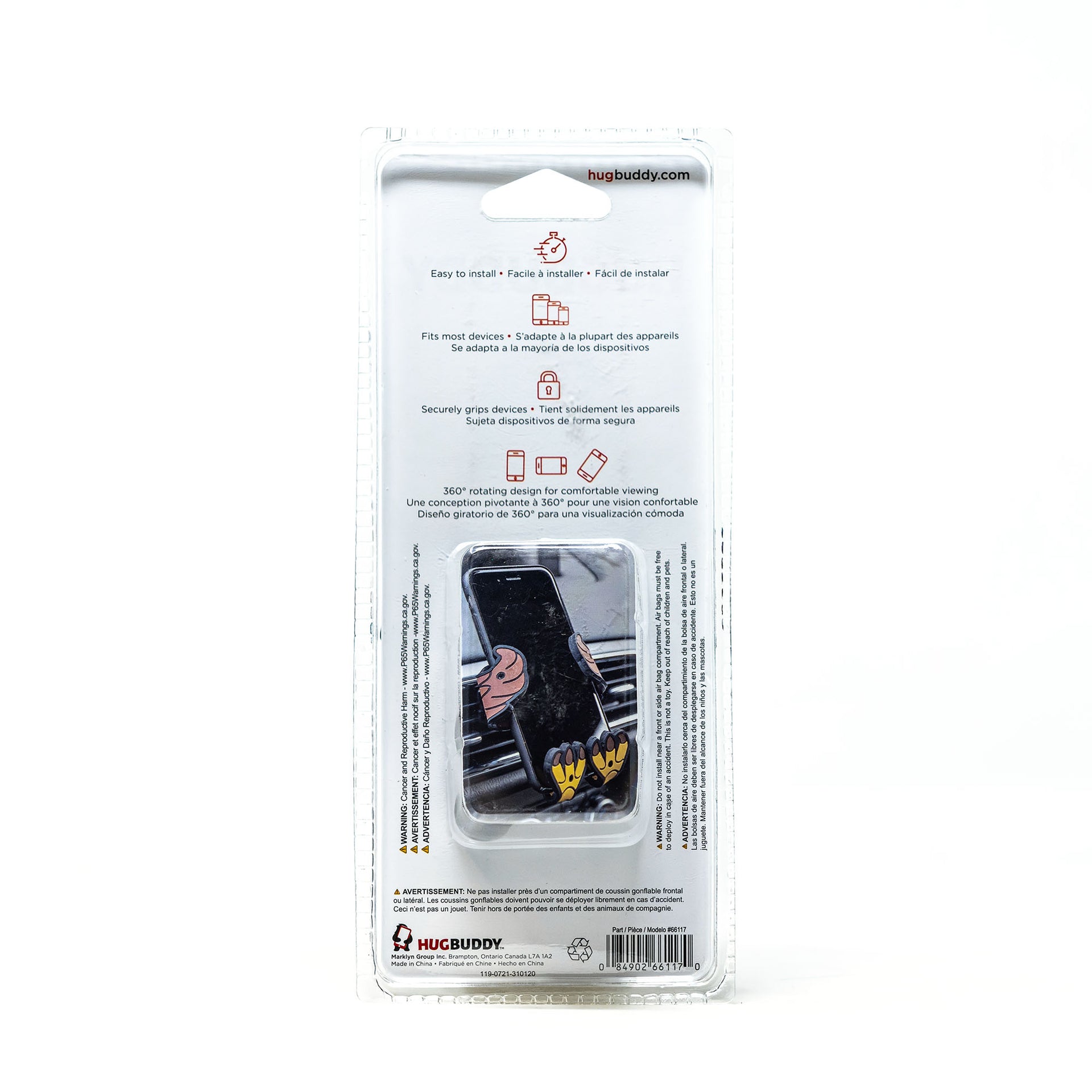 Image of Stripes the Eagle Hug Buddy packaging back view