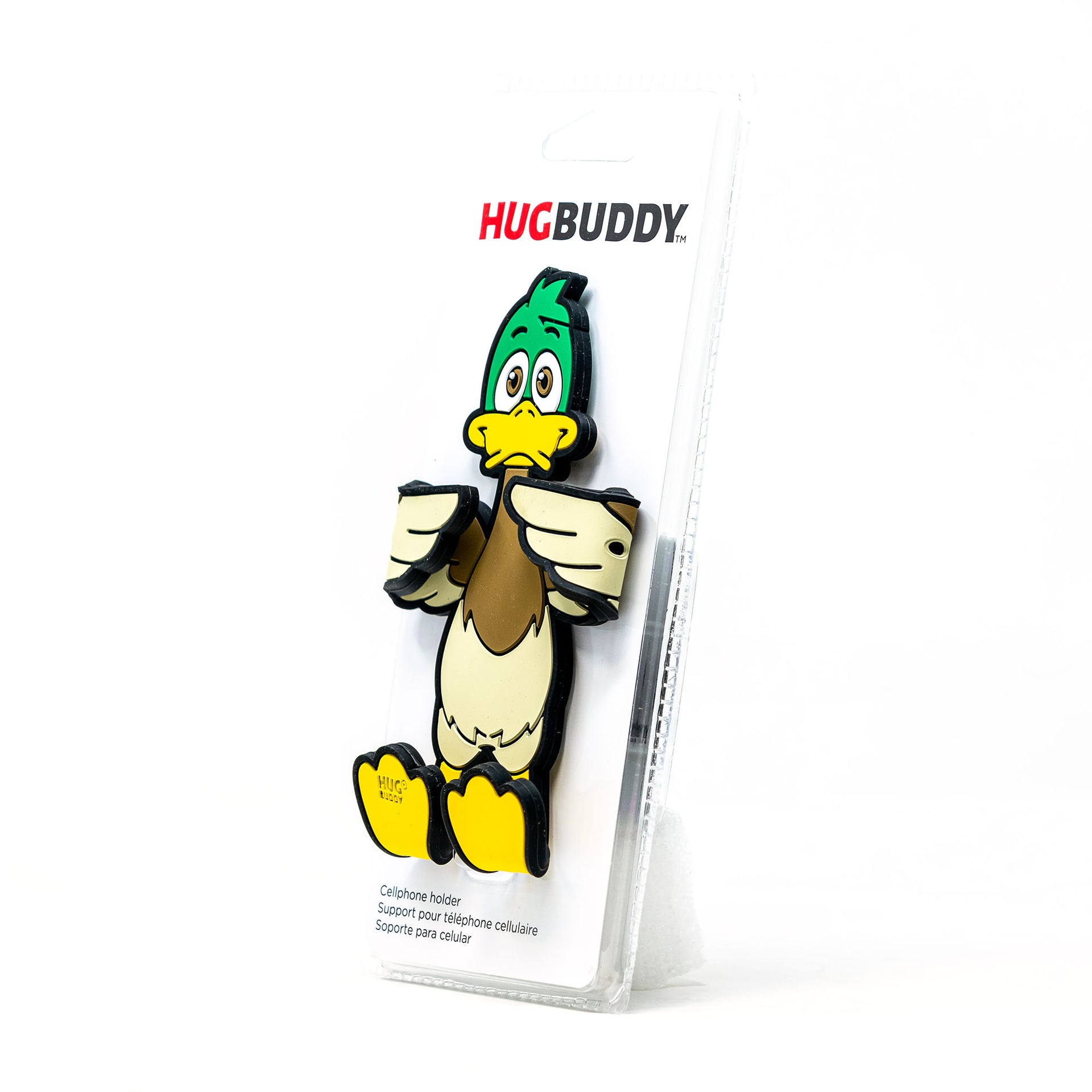 Image of Crumbs the duck Hug Buddy packaging 45 degree angle view
