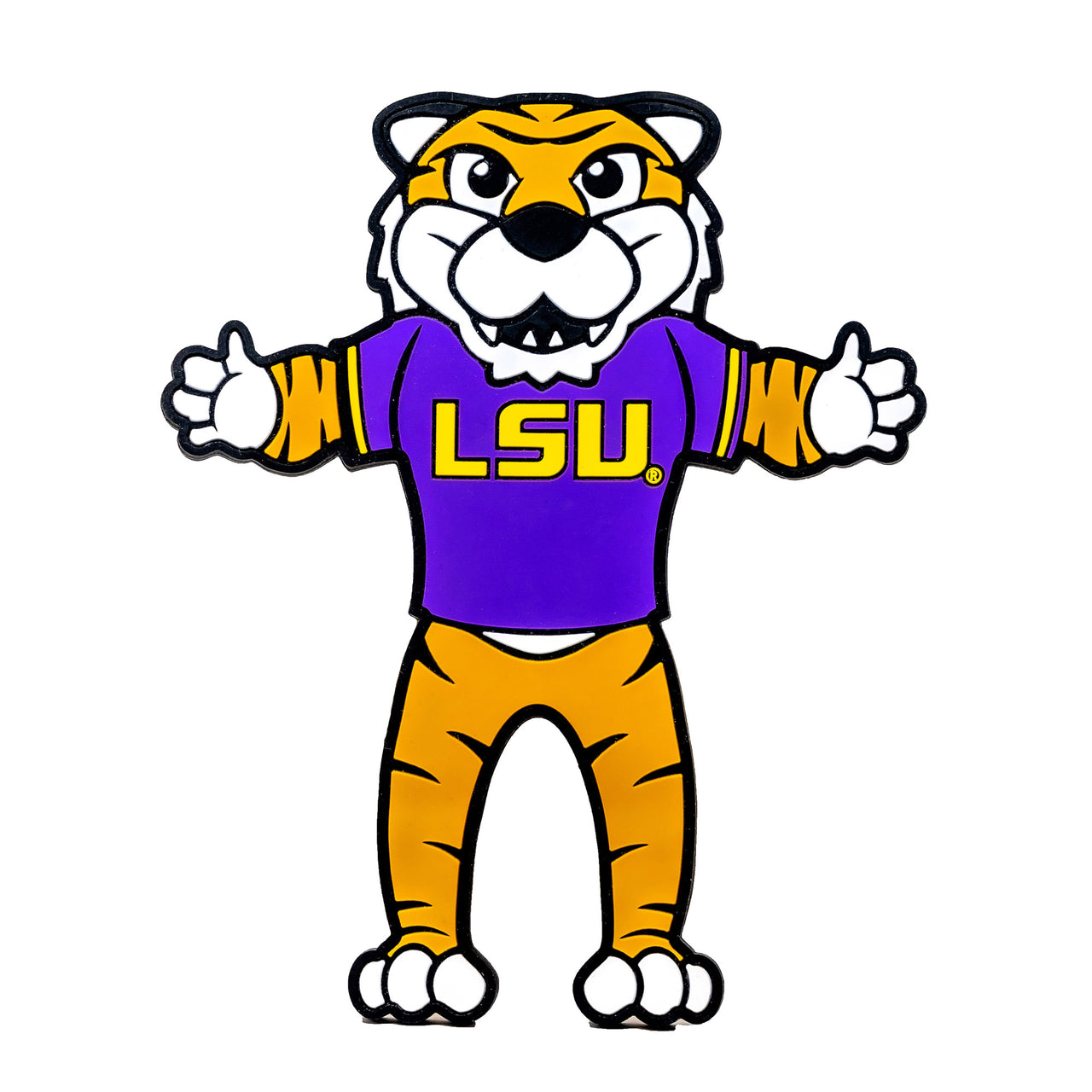 Image of NCAA LSU Tiger Hug Buddy on a white background with arms and legs spread in the open position