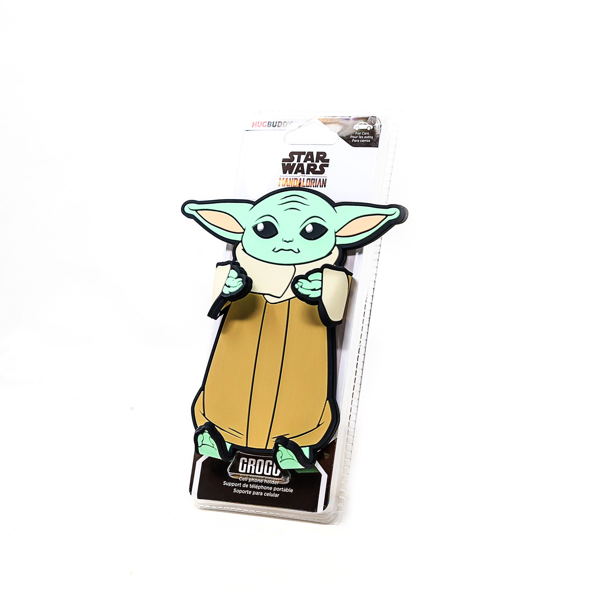 Image of Star Wars the Mandalorian Grogu Hug Buddy packaging front view with slight angle