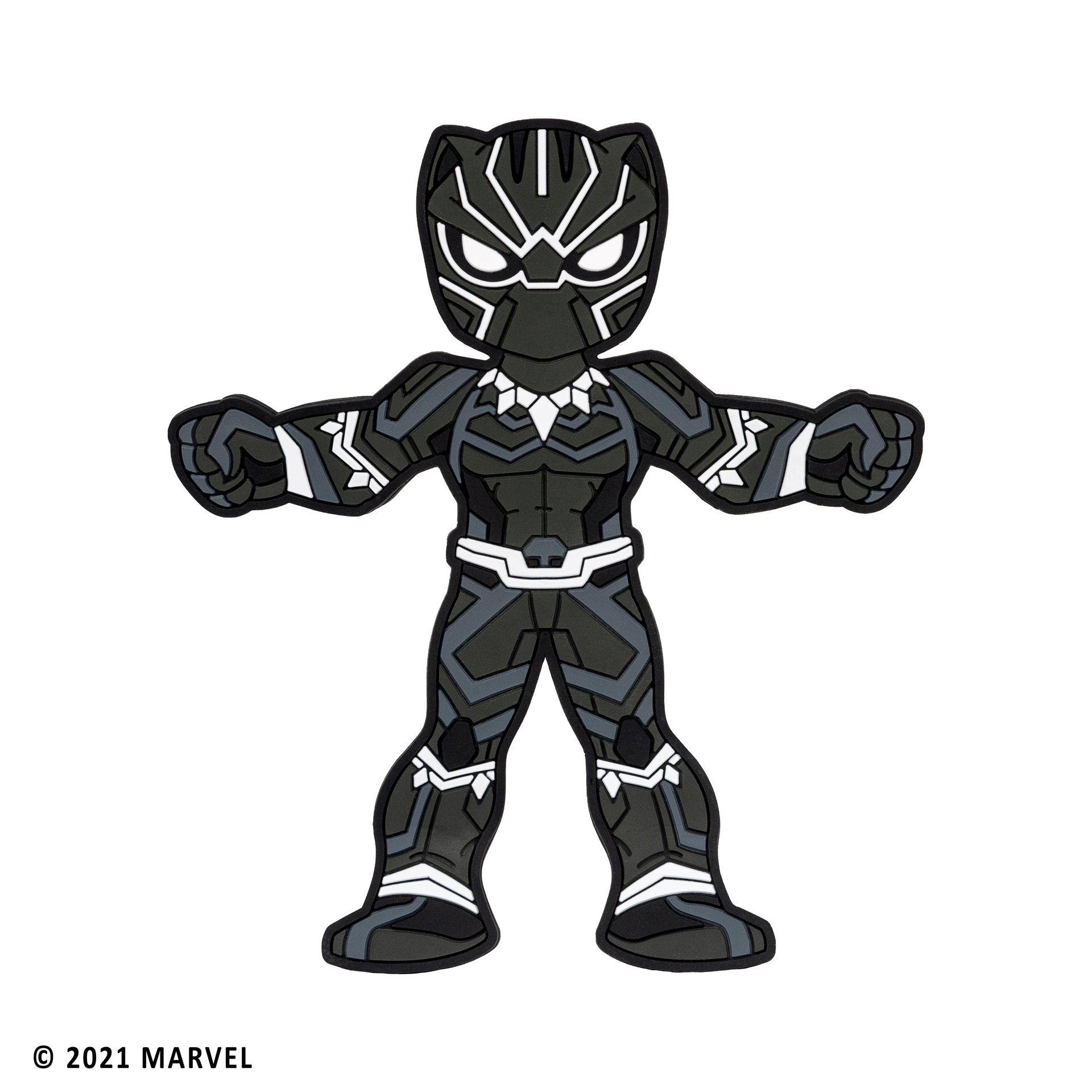 Image of Marvel Black Panther Hug Buddy on a white background with arms and legs spread out.
