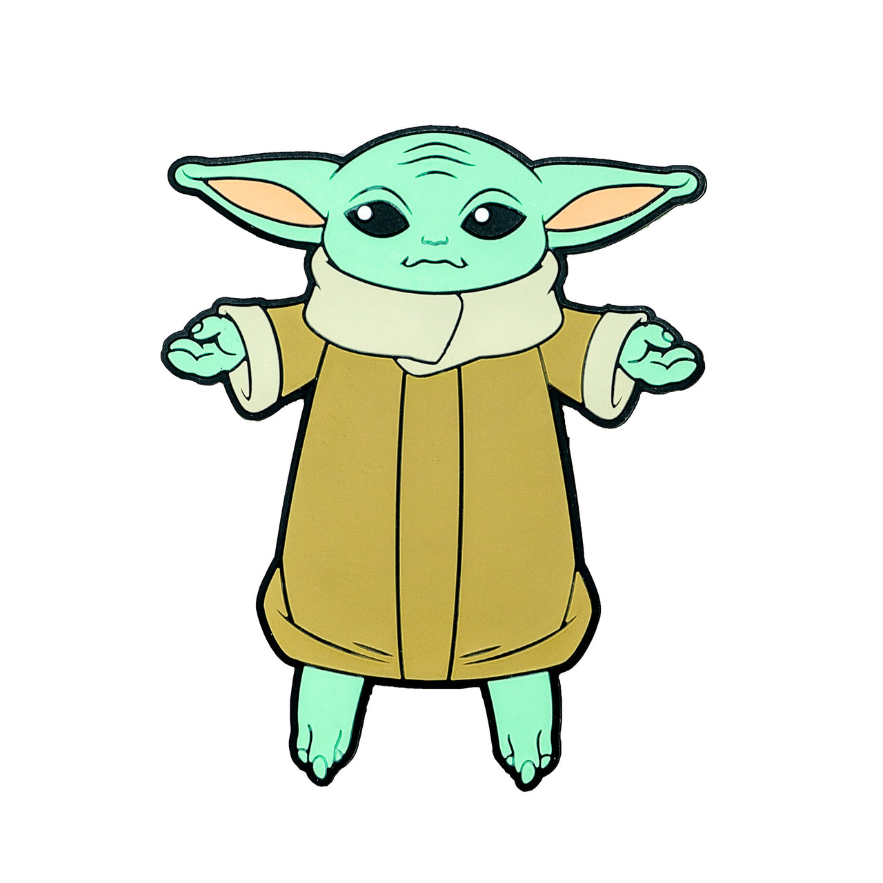 Image of Star Wars the Mandalorian Grogu Hug Buddy on a white background with arms and legs spread open