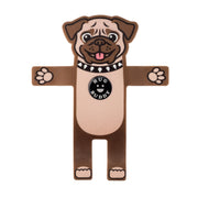 Image of Pug the dog Hug Buddy with arms and legs in the open position on a white background