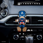 Image of Marvel Captain America Hug Buddy attached to a car air vent waiting to hold your phone or GPS on your next adventure (or mission)